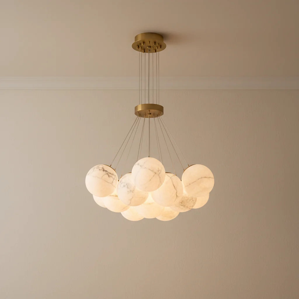 Bianca | Spherical  Alabaster Chandelier