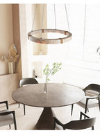 Aro | Circular Travertine Pendant Chandelier