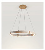 Aro | Circular Travertine Pendant Chandelier