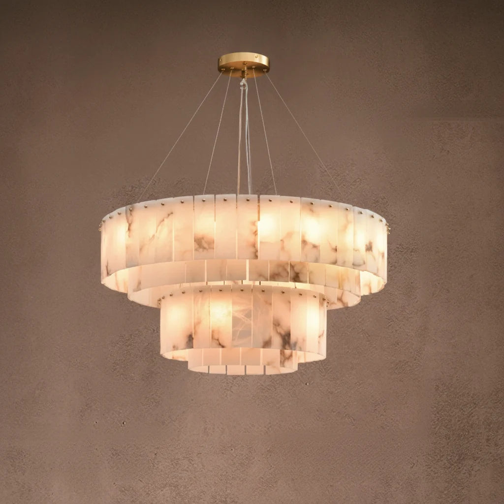 Cosima |  Alabaster and Brass Nordic Chandelier