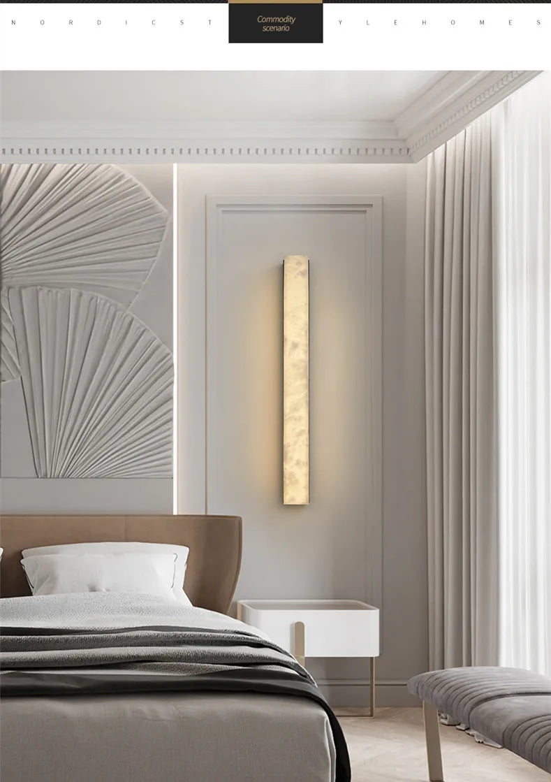Hephaestus | Alabaster & Copper Linear Wall Lamp