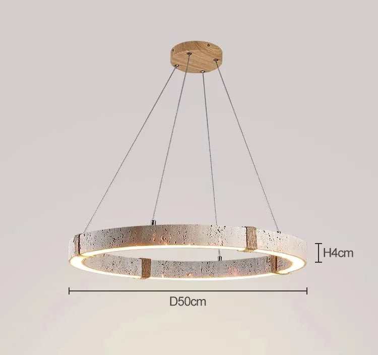 Aro | Circular Travertine Pendant Chandelier