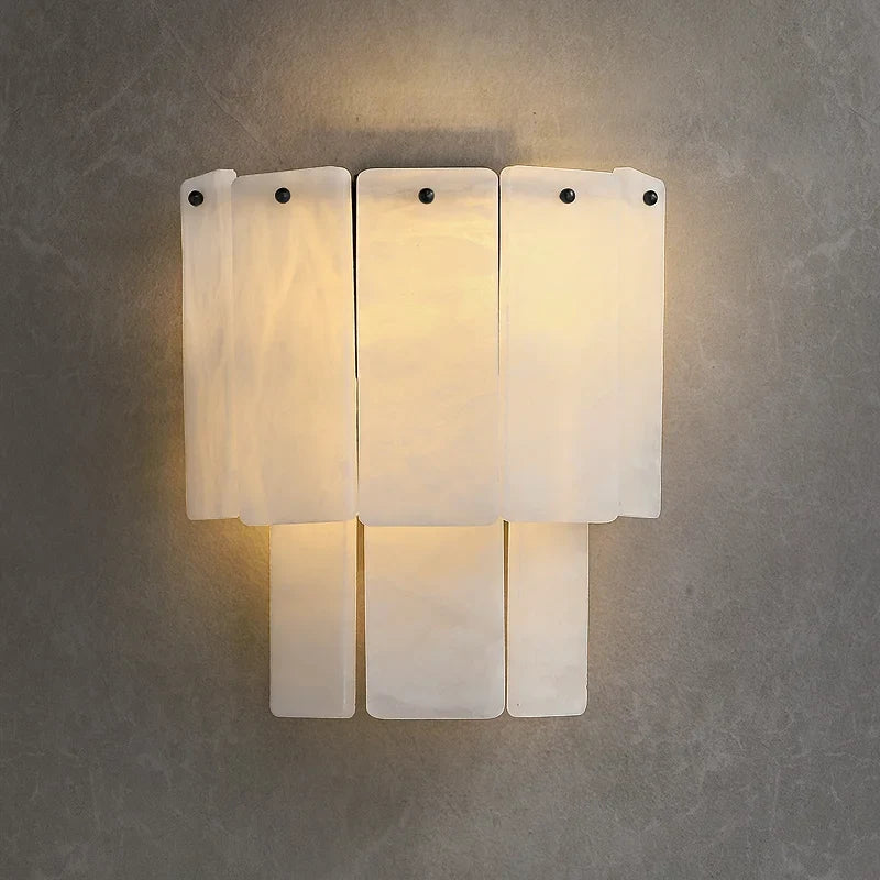 Livia | Alabaster and Gold Copper Wall Light