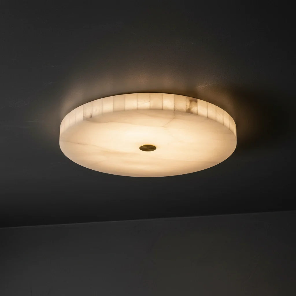 Mosaïque | Spliced Alabaster & Copper Ceiling Lamp