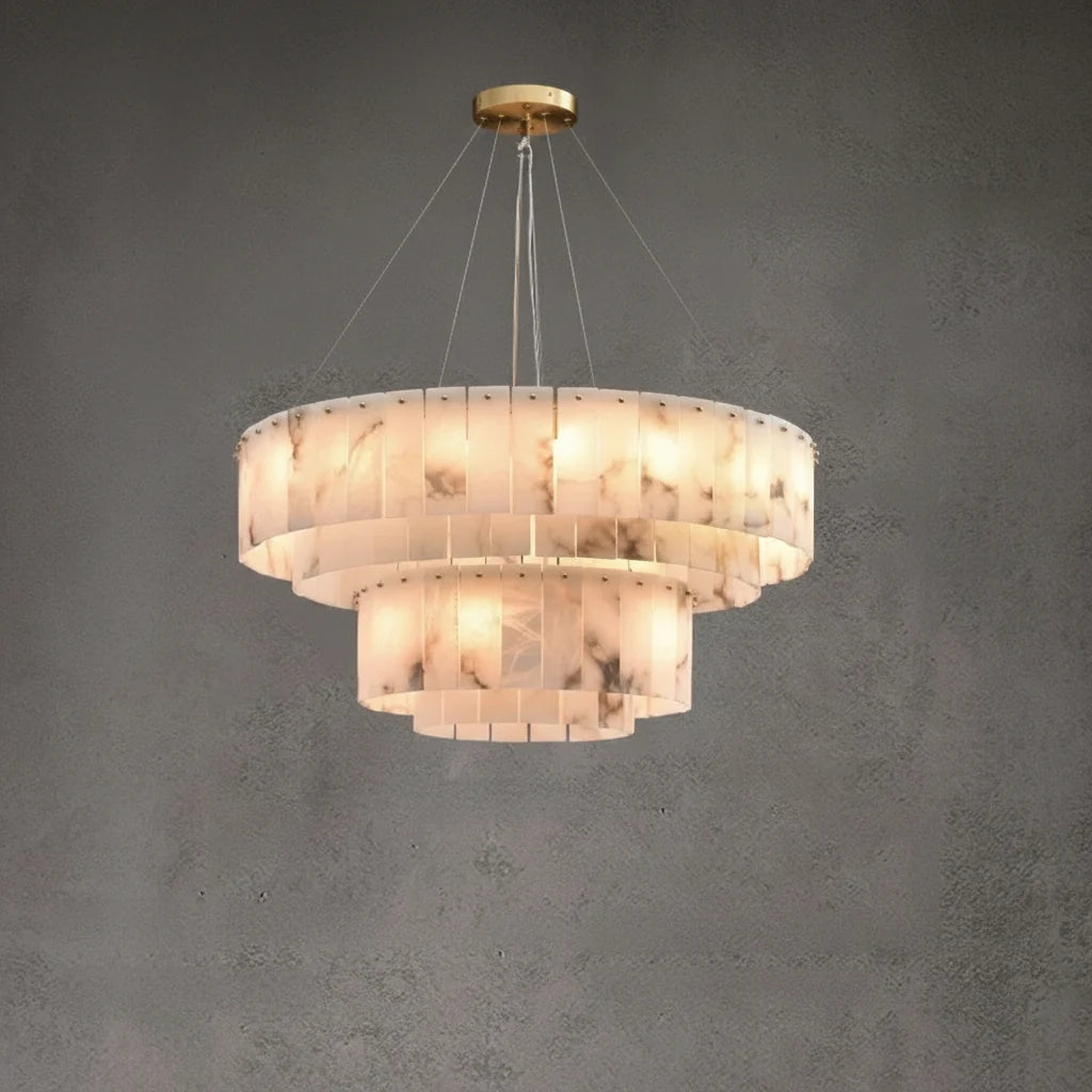 Cosima |  Alabaster and Brass Nordic Chandelier