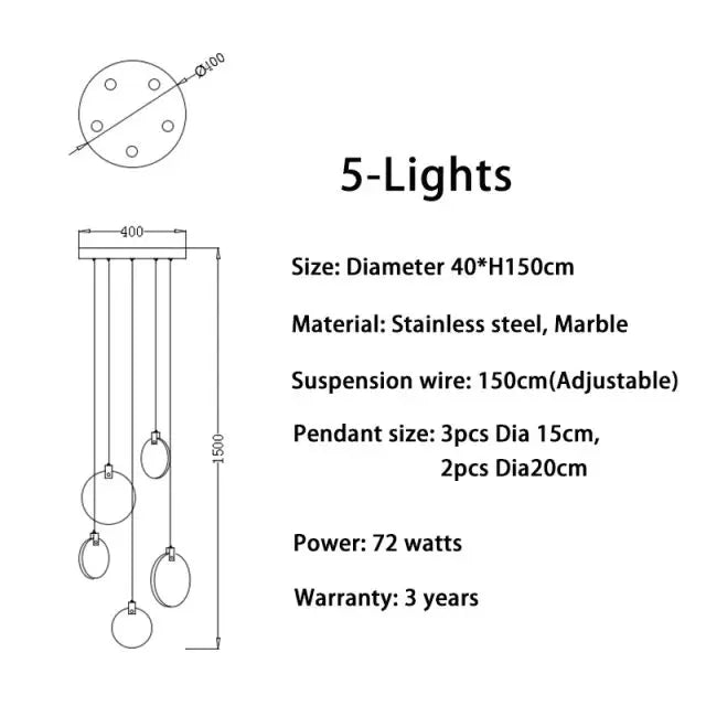 Bernardo | Marble Cascade Chandelier
