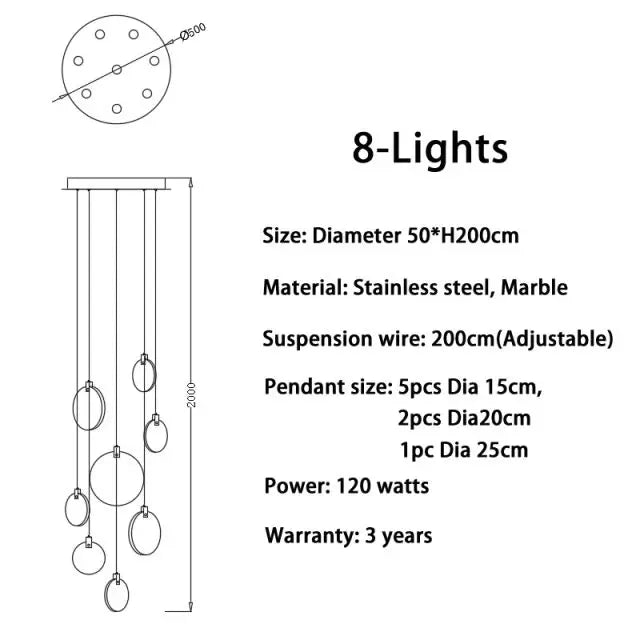 Bernardo | Marble Cascade Chandelier