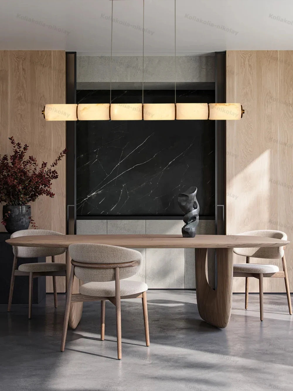 Élise | Linear Alabaster LED Chandelier