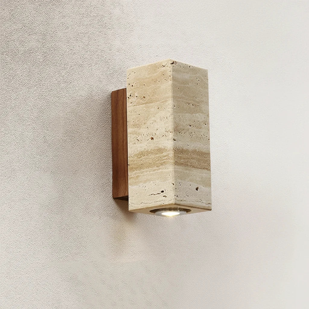 Tierra | Wabi-Sabi Travertine Wall Sconce