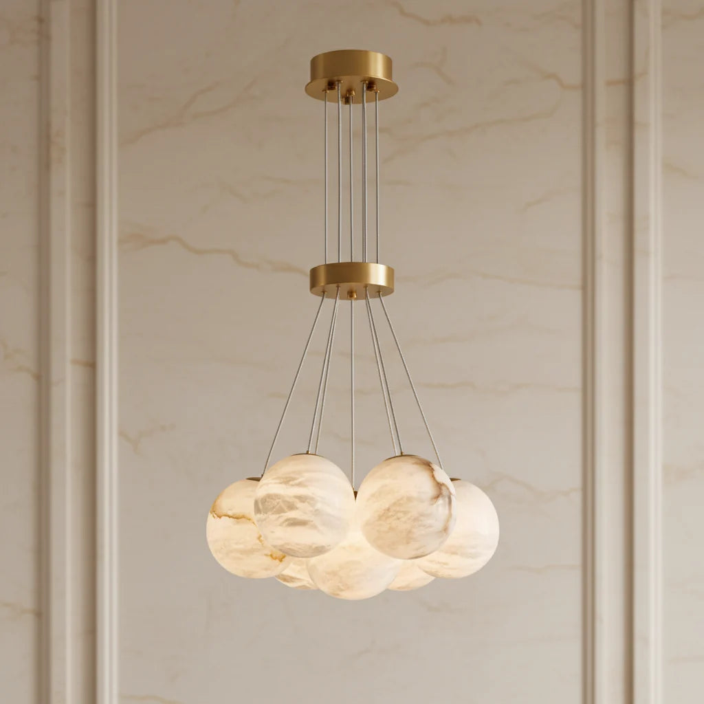 Bianca | Spherical  Alabaster Chandelier