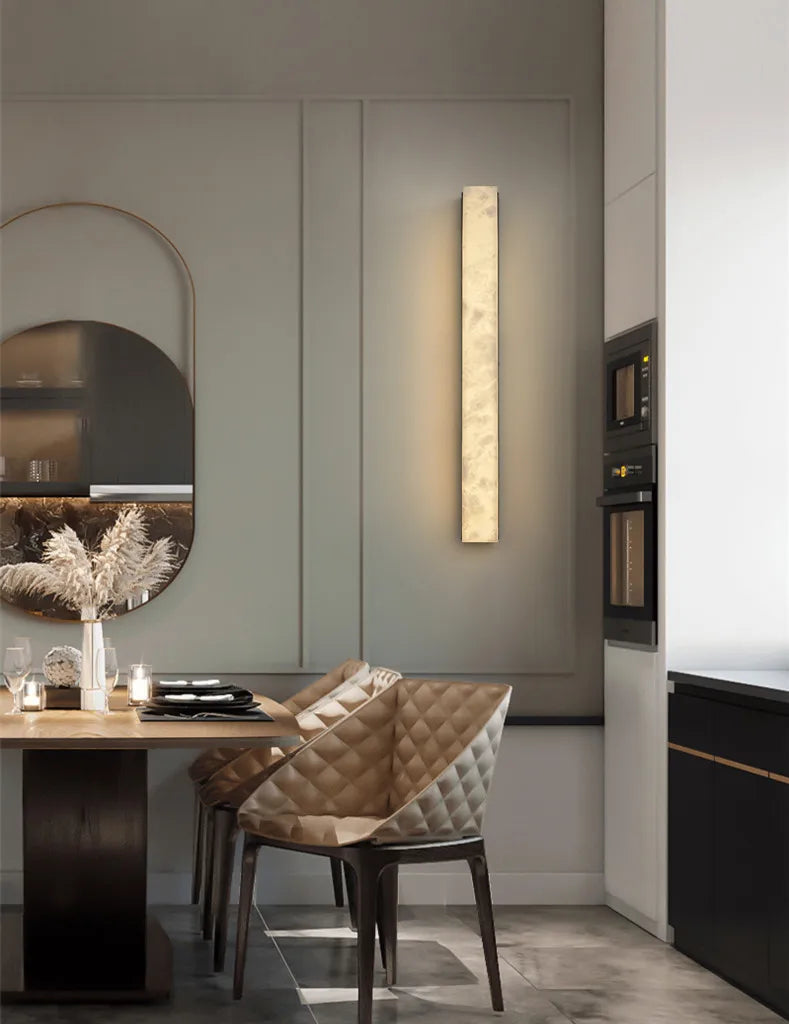 Hephaestus | Alabaster & Copper Linear Wall Lamp