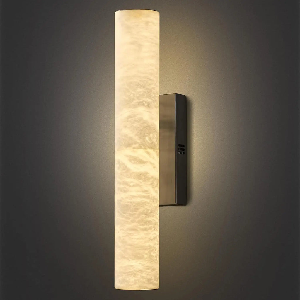 Noir | Cylinder Alabaster Wall Sconce