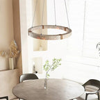 Aro | Circular Travertine Pendant Chandelier