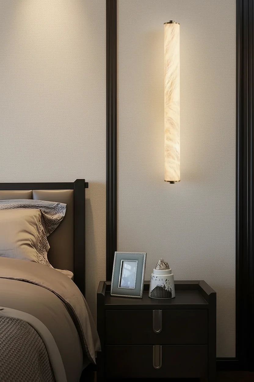 Delos Cylindrical Alabaster Wall Sconce