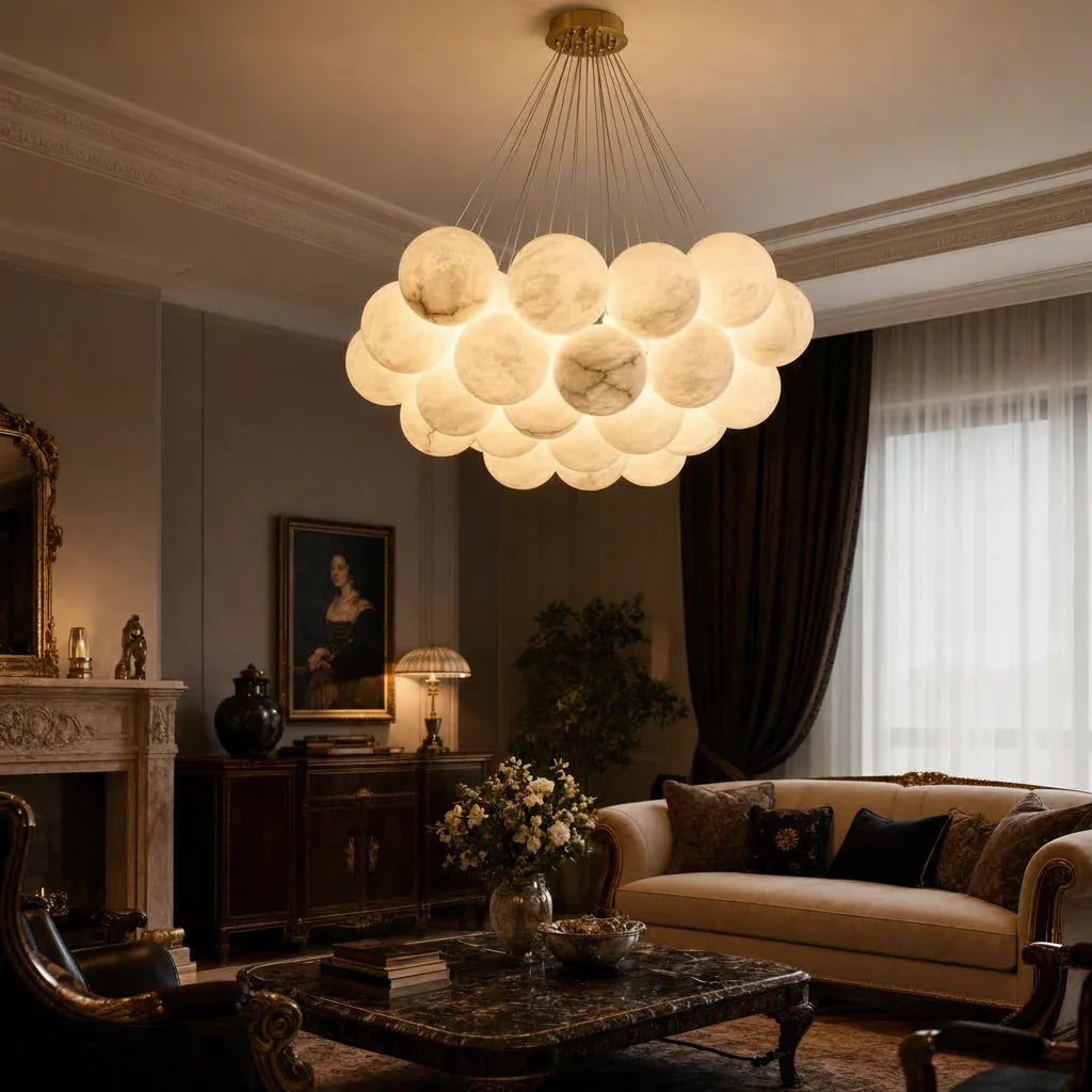 Bianca | Spherical  Alabaster Chandelier