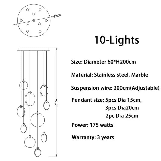 Bernardo | Marble Cascade Chandelier