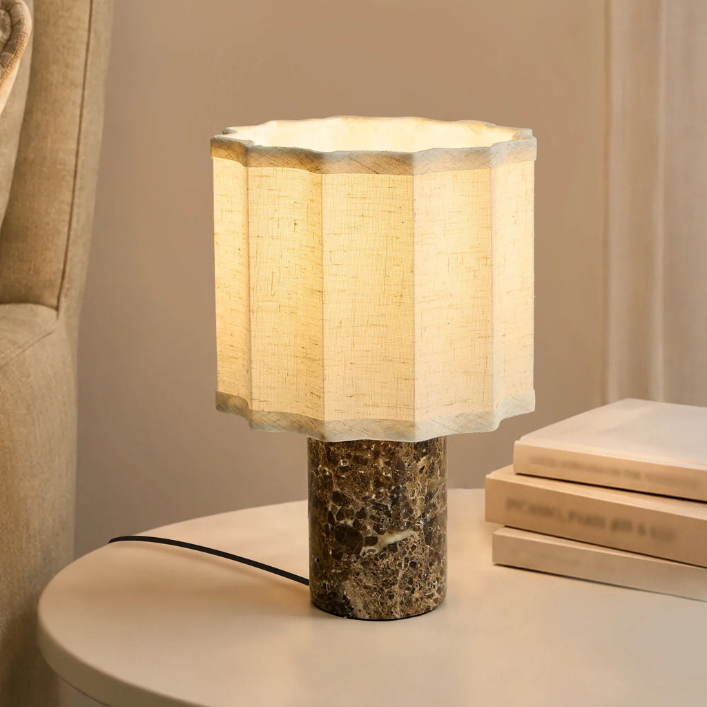 Ione | Marble & Fabric Table Lamp