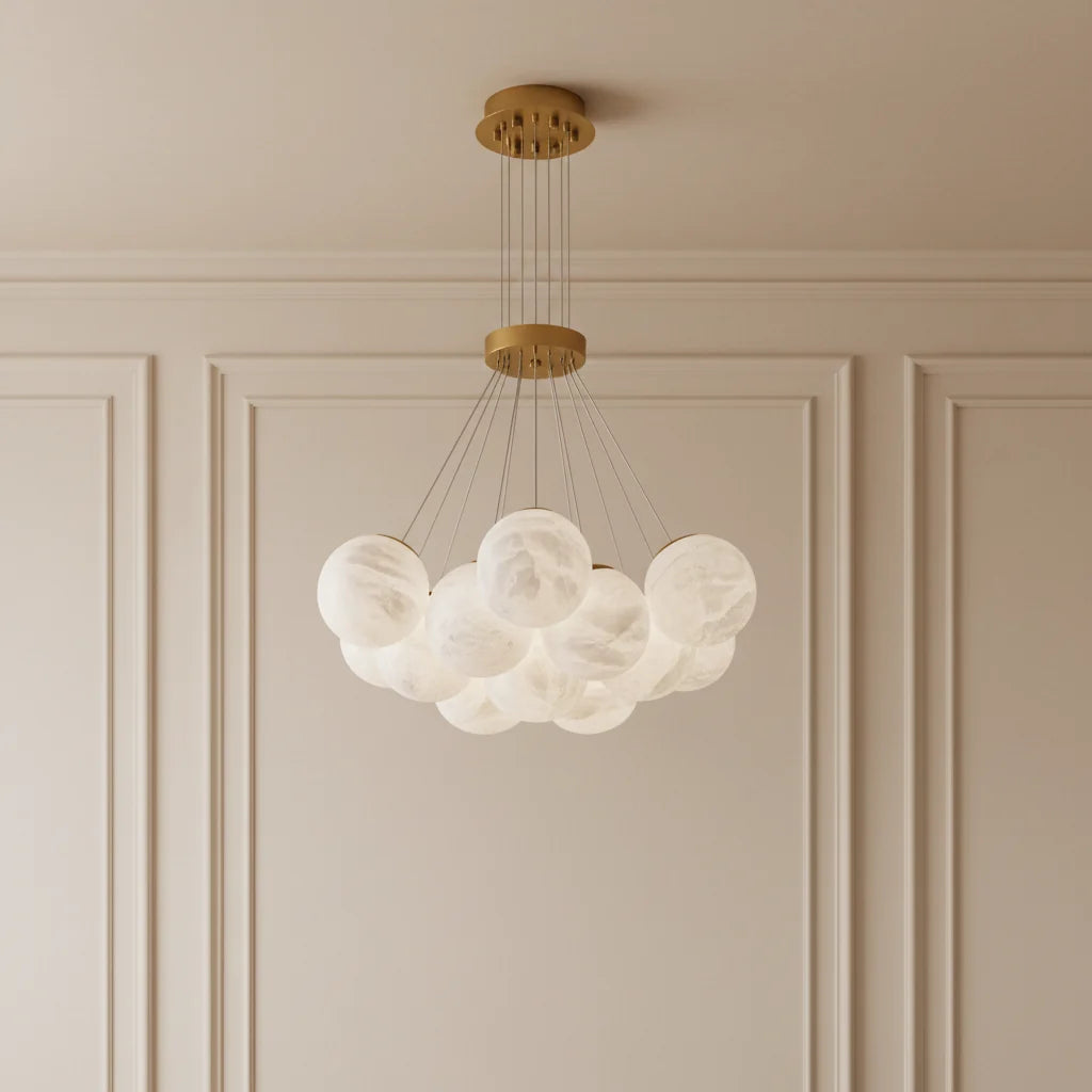Bianca | Spherical  Alabaster Chandelier