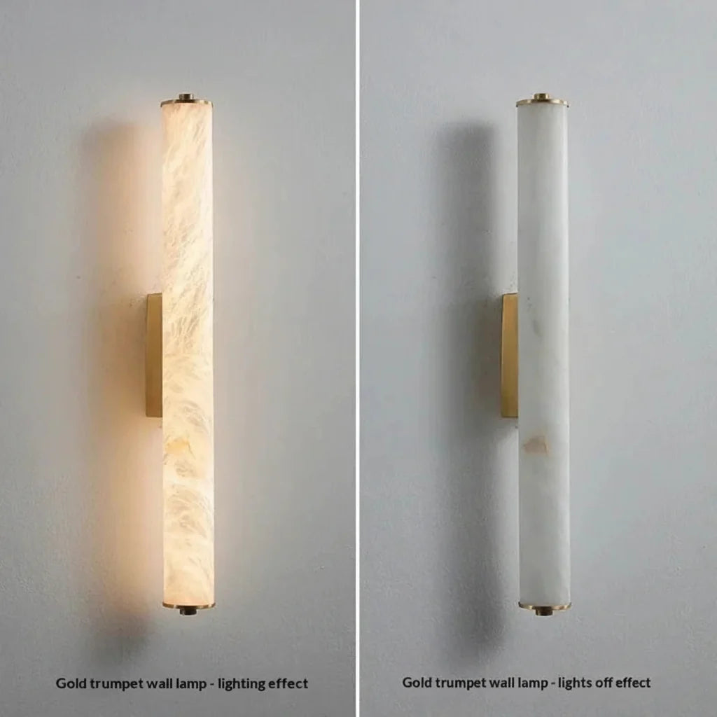 Delos Cylindrical Alabaster Wall Sconce