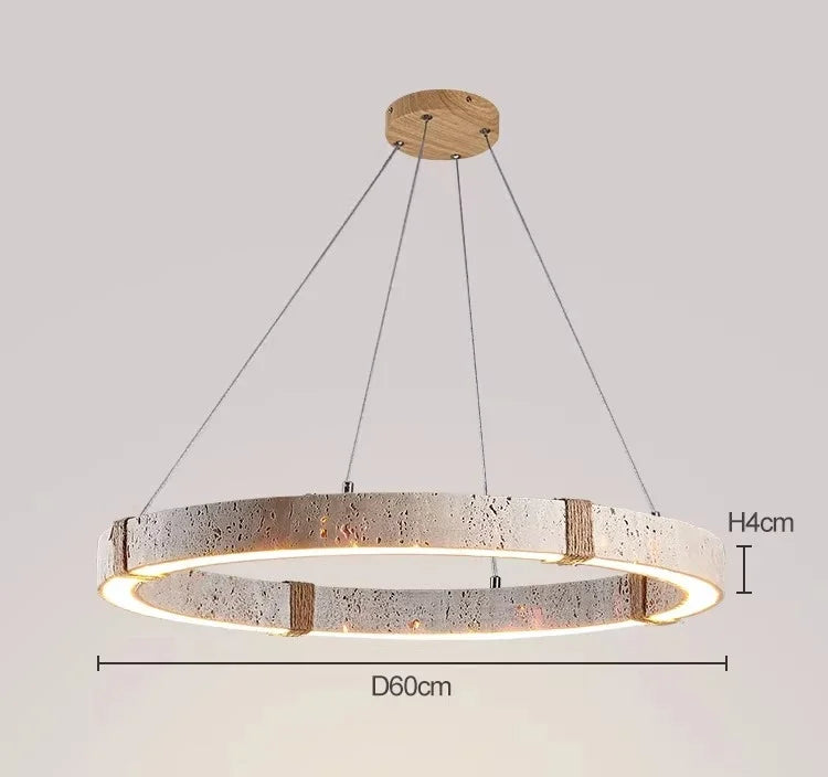 Aro | Circular Travertine Pendant Chandelier