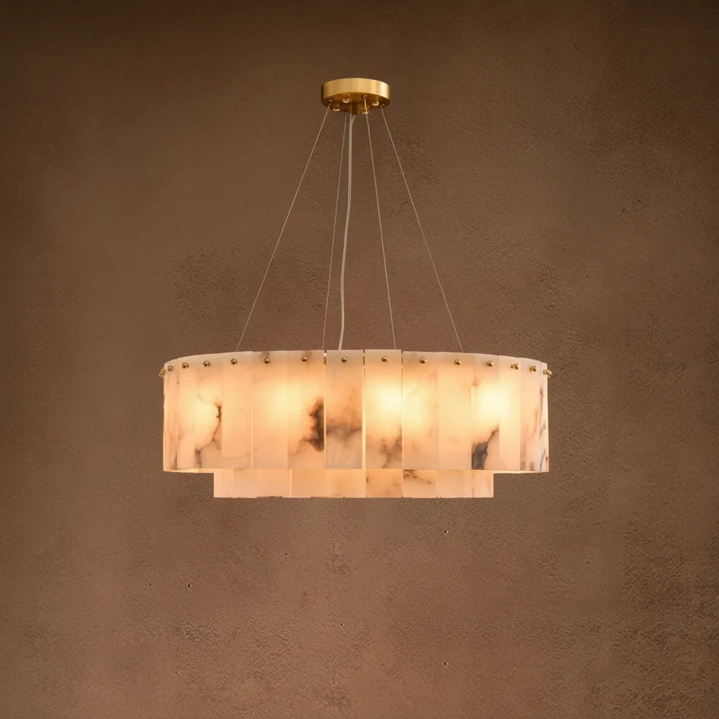 Cosima |  Alabaster and Brass Nordic Chandelier