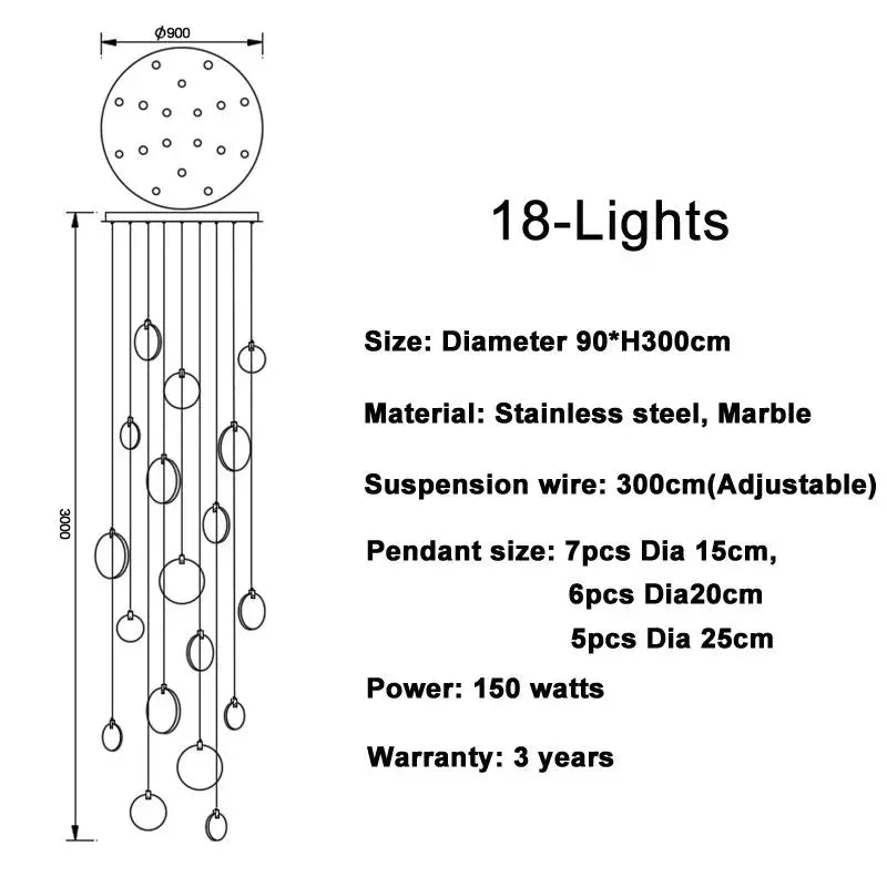 Bernardo | Marble Cascade Chandelier