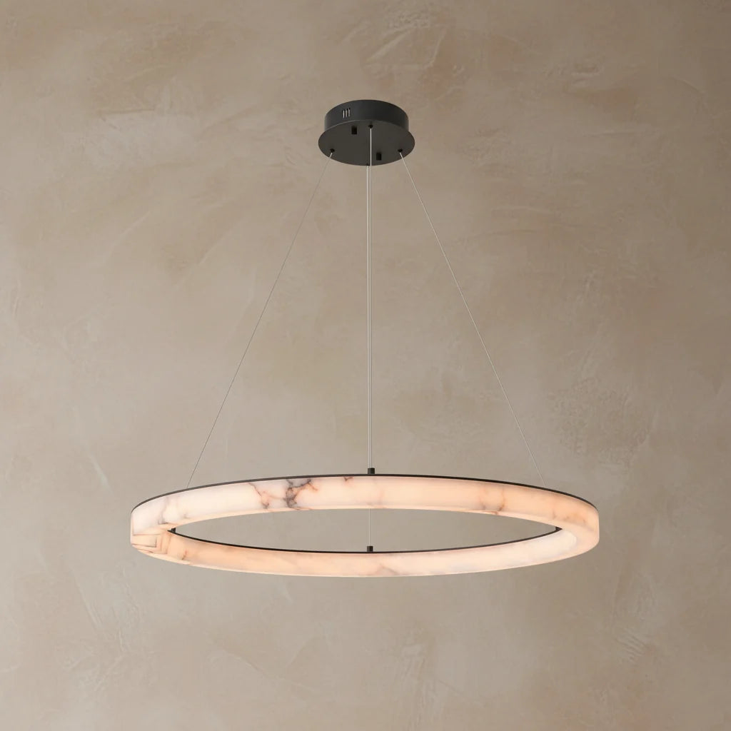 Sigrid | Natural Marble Ring Chandelier