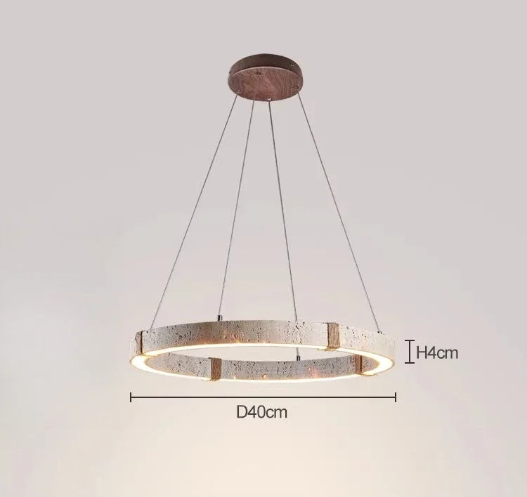 Aro | Circular Travertine Pendant Chandelier