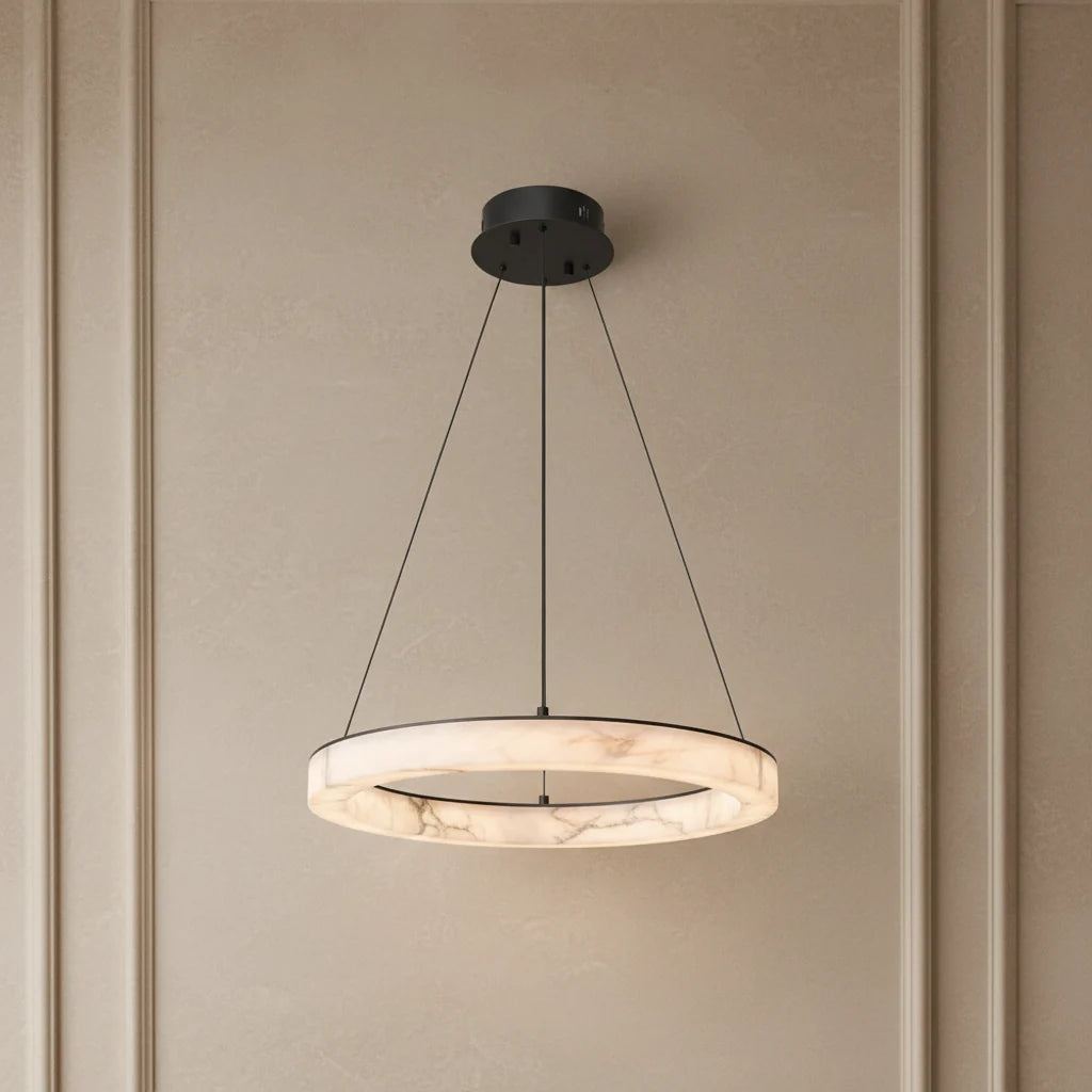Sigrid | Natural Marble Ring Chandelier