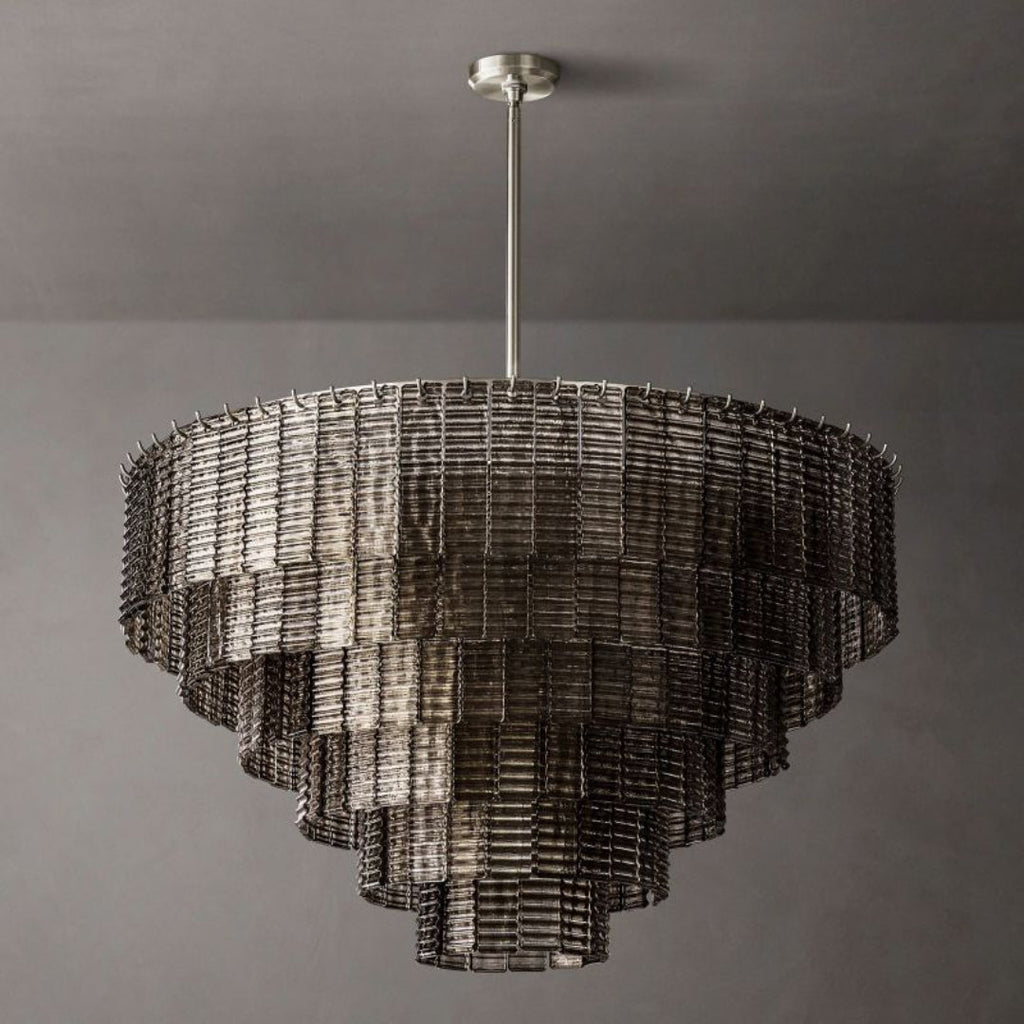 Sirene Clear/Smoke Glass Round Chandelier 41"