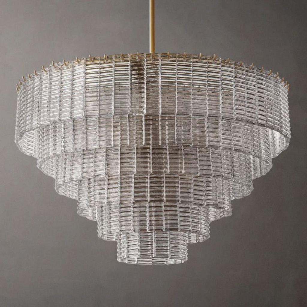 Sirene Clear/Smoke Glass Round Chandelier 41"