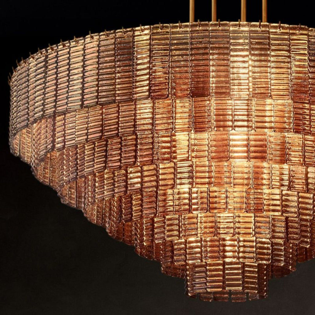 Sirene Clear/Smoke Glass Round Chandelier 41"