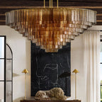 Sirene Clear/Smoke Glass Round Chandelier 41"
