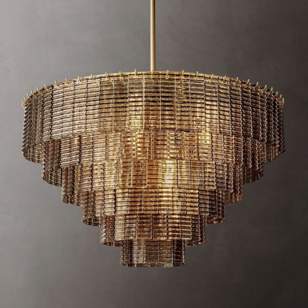 Sirene Clear/Smoke Glass Round Chandelier 41"