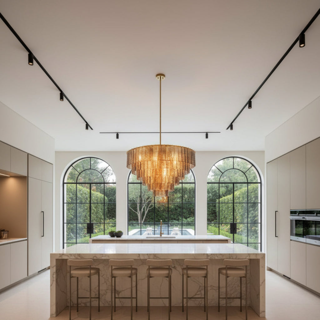 Sirene Clear/Smoke Glass Round Chandelier 41"