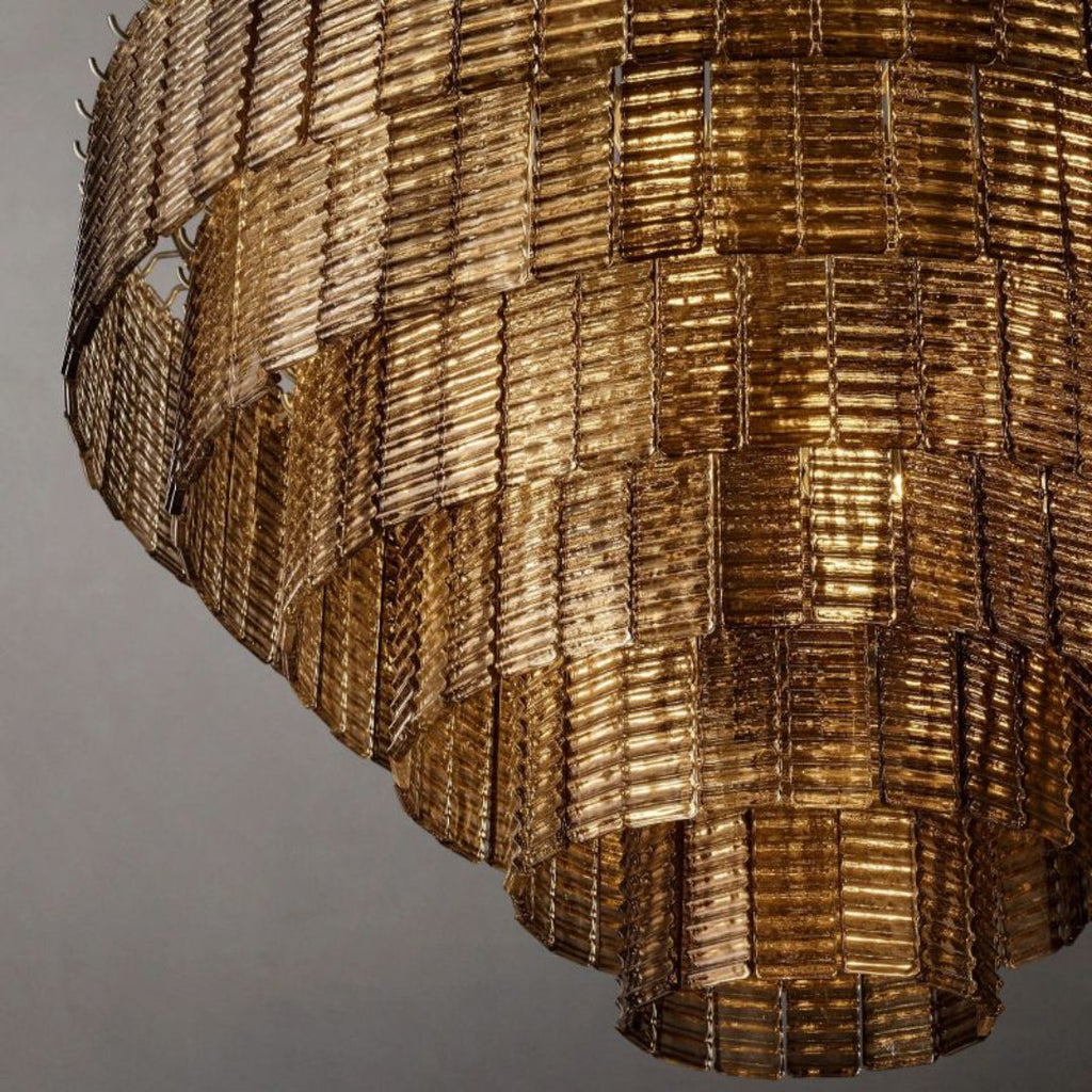 Sirene Clear/Smoke Glass Round Chandelier 41"