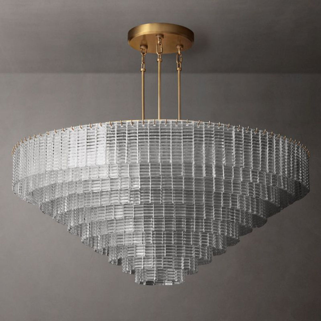 Sirene Clear/Smoke Glass Round Chandelier 65"