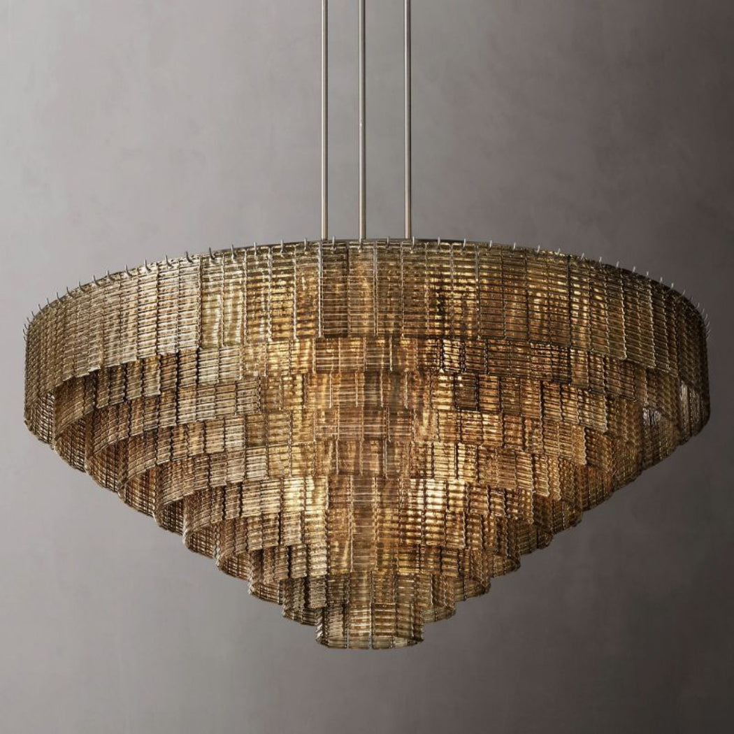 Sirene Clear/Smoke Glass Round Chandelier 65"