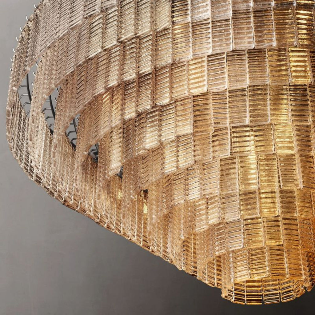 Sirene Clear/Smoke Glass Round Chandelier 65"