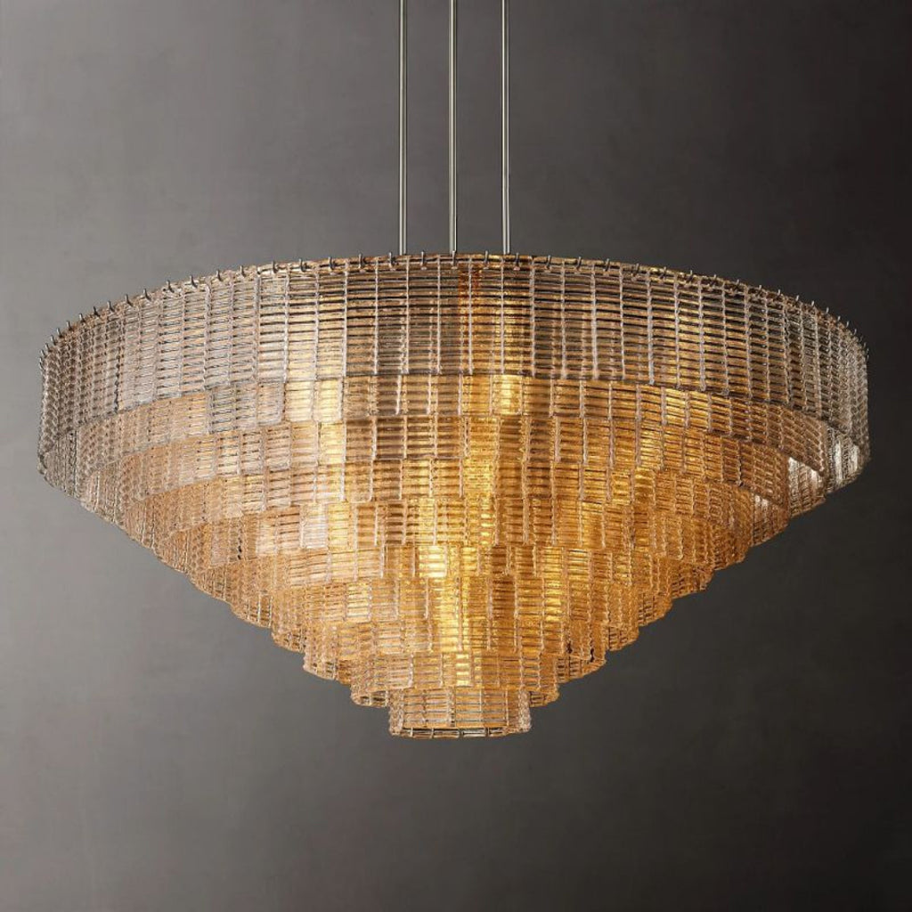 Sirene Clear/Smoke Glass Round Chandelier 65"