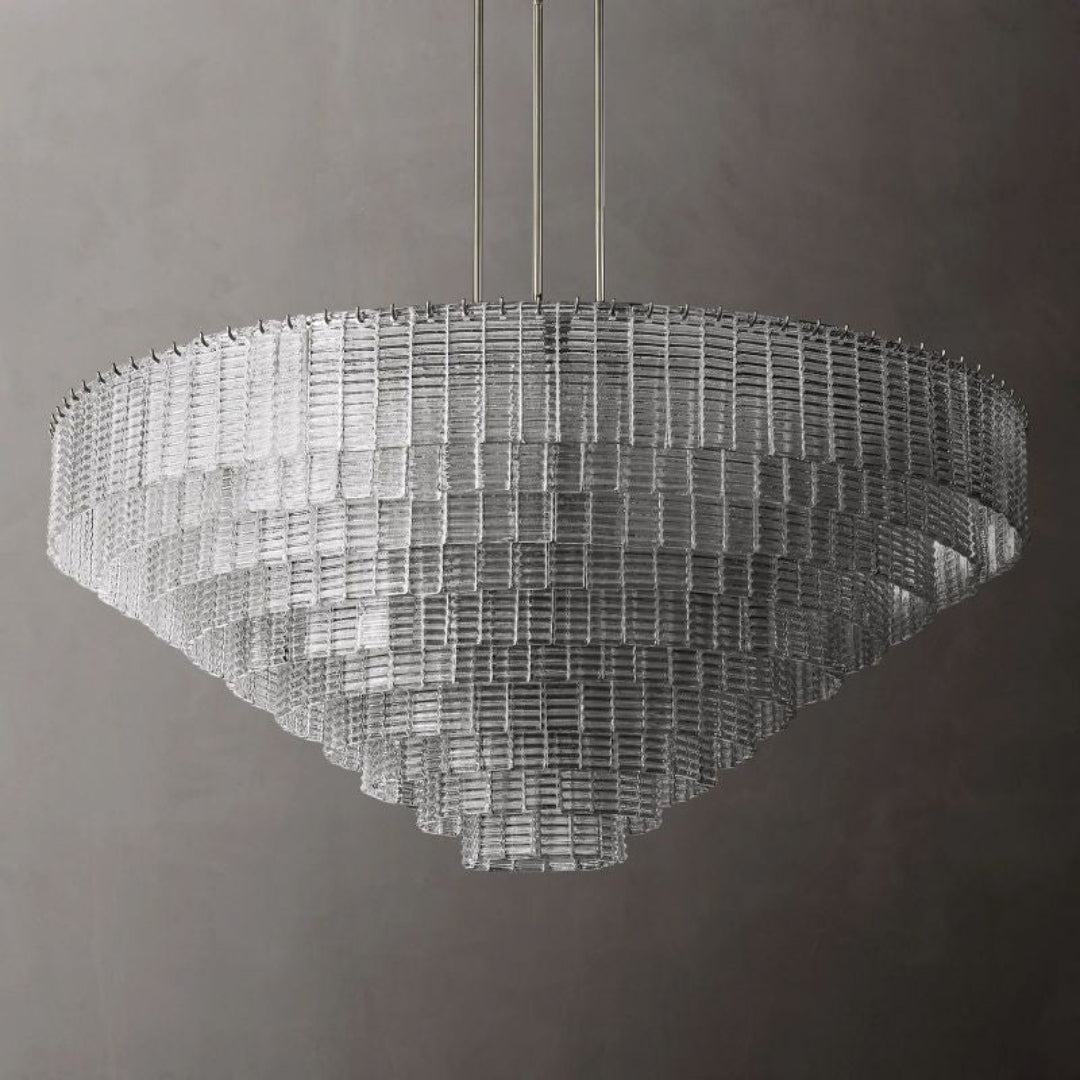 Sirene Clear/Smoke Glass Round Chandelier 65"