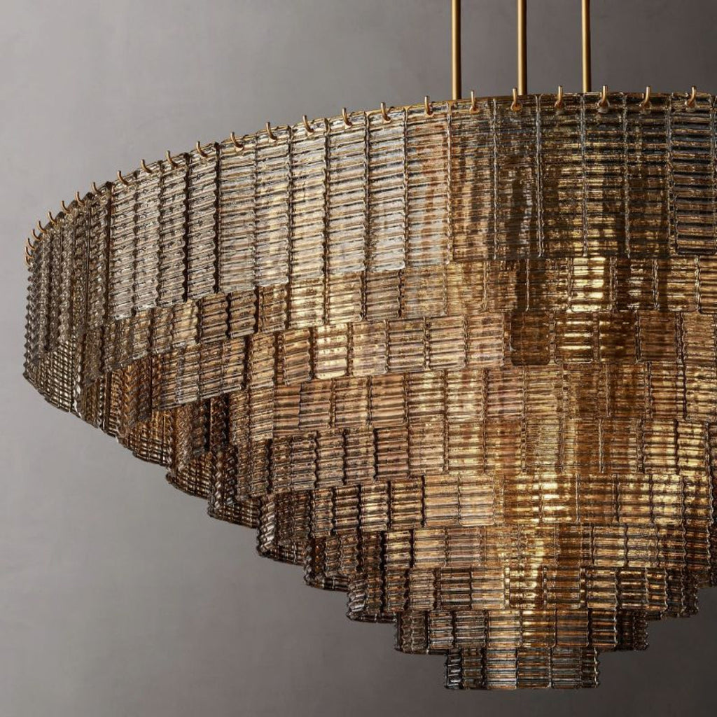 Sirene Clear/Smoke Glass Round Chandelier 65"