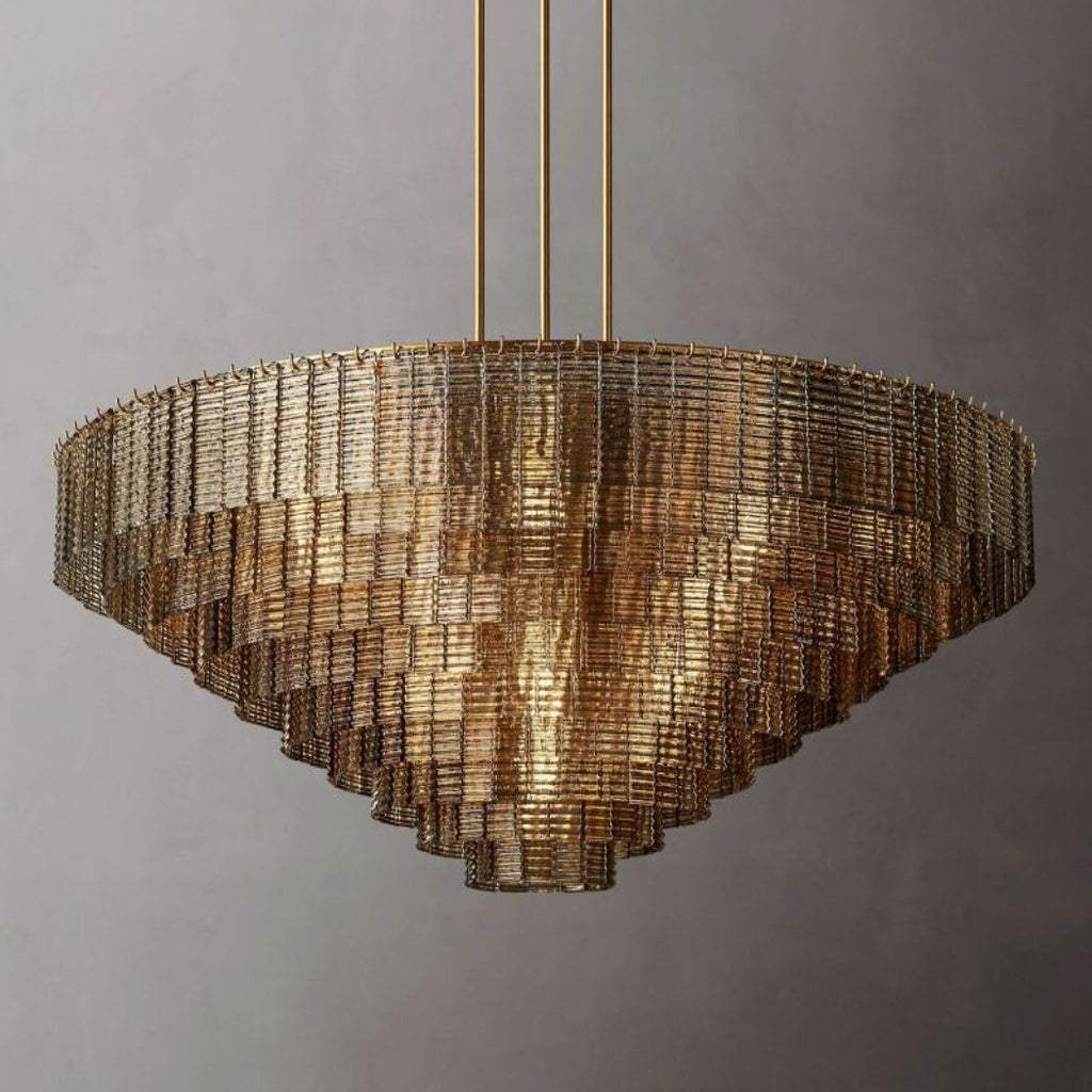 Sirene Clear/Smoke Glass Round Chandelier 65"