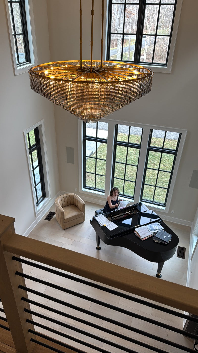 Sirene Clear/Smoke Glass Round Chandelier 65"