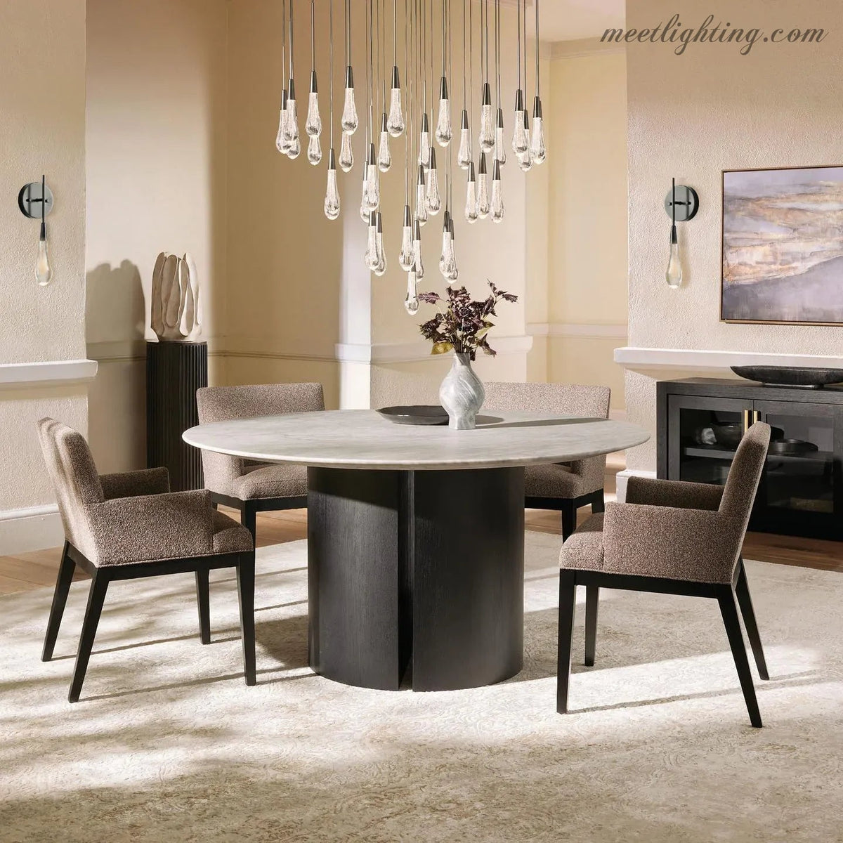 Soltaire Modern Round Crystal Chandelier 36"
