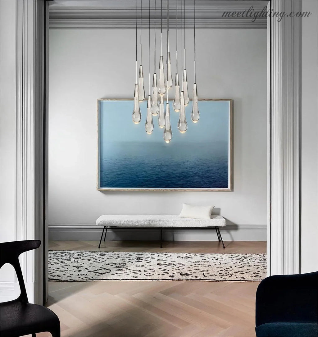 Soltaire Modern Round Crystal Chandelier 36"