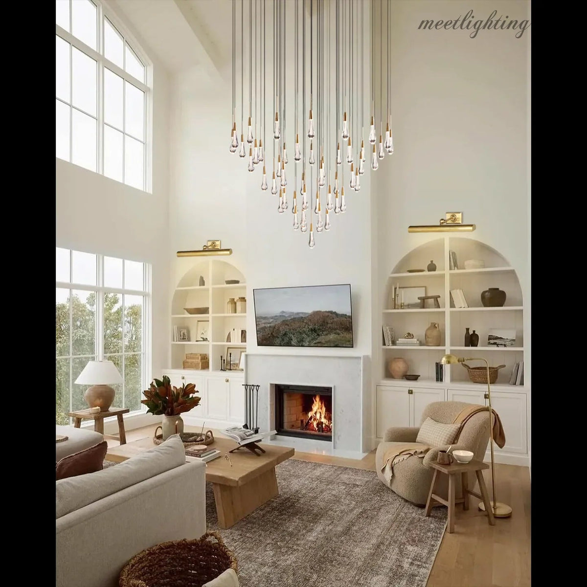Soltaire Modern Round Crystal Chandelier 36"