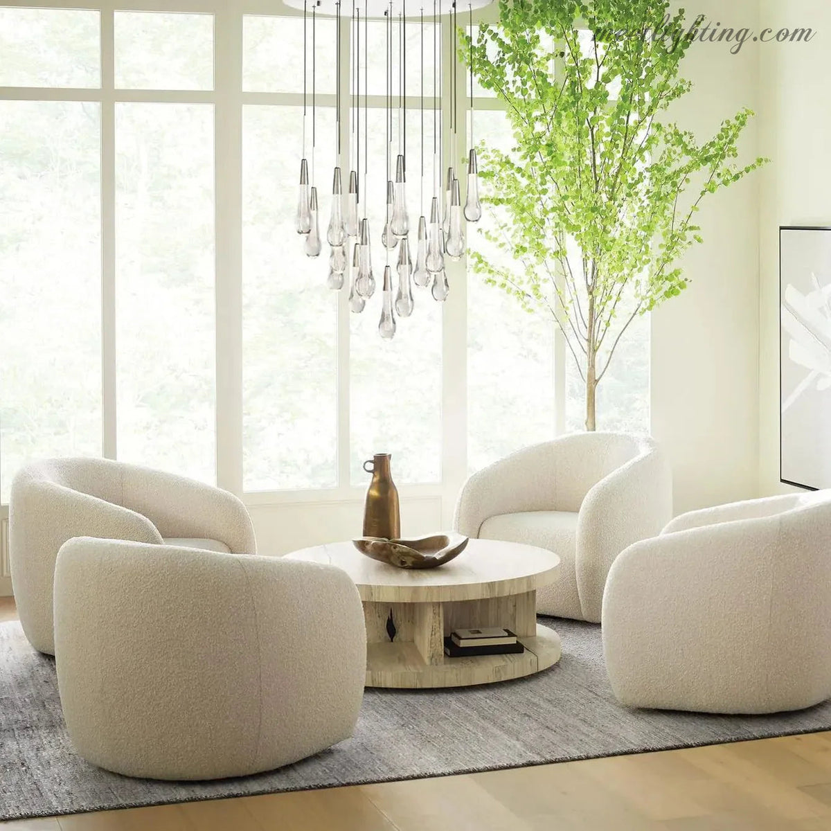 Soltaire Modern Round Crystal Chandelier 36"