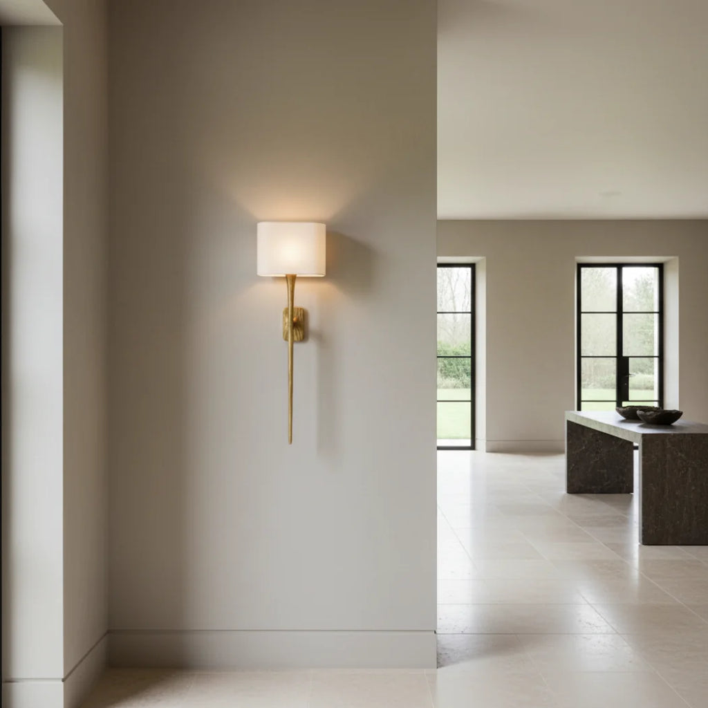Thaddeus Forged Brass Shaded Wall Sconce