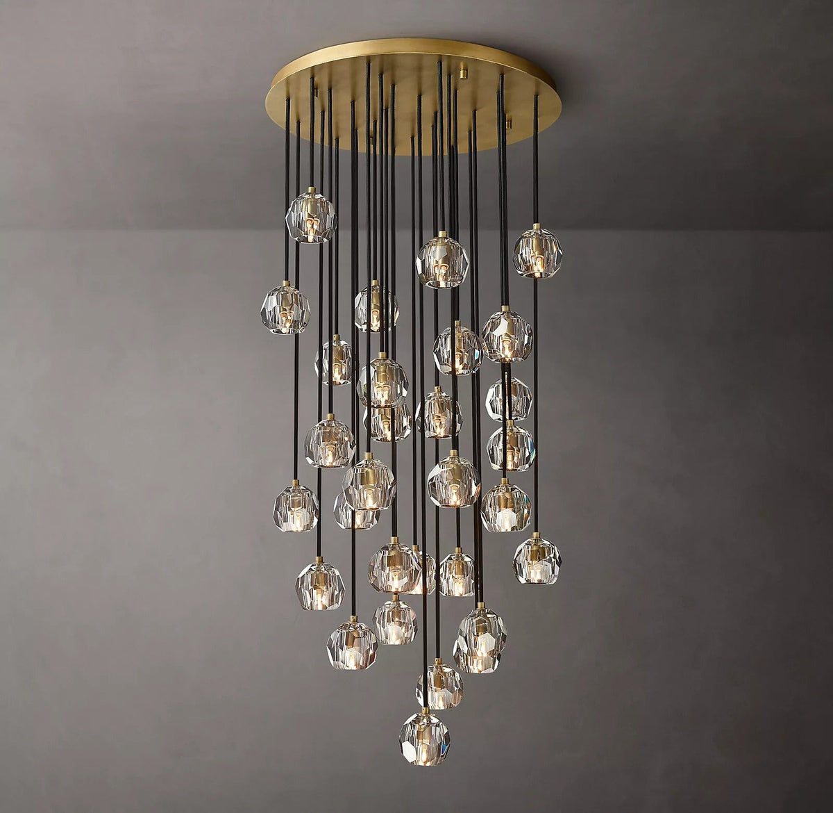 Boule De Cristal Clear Crystal Cluster Chandelier 30"